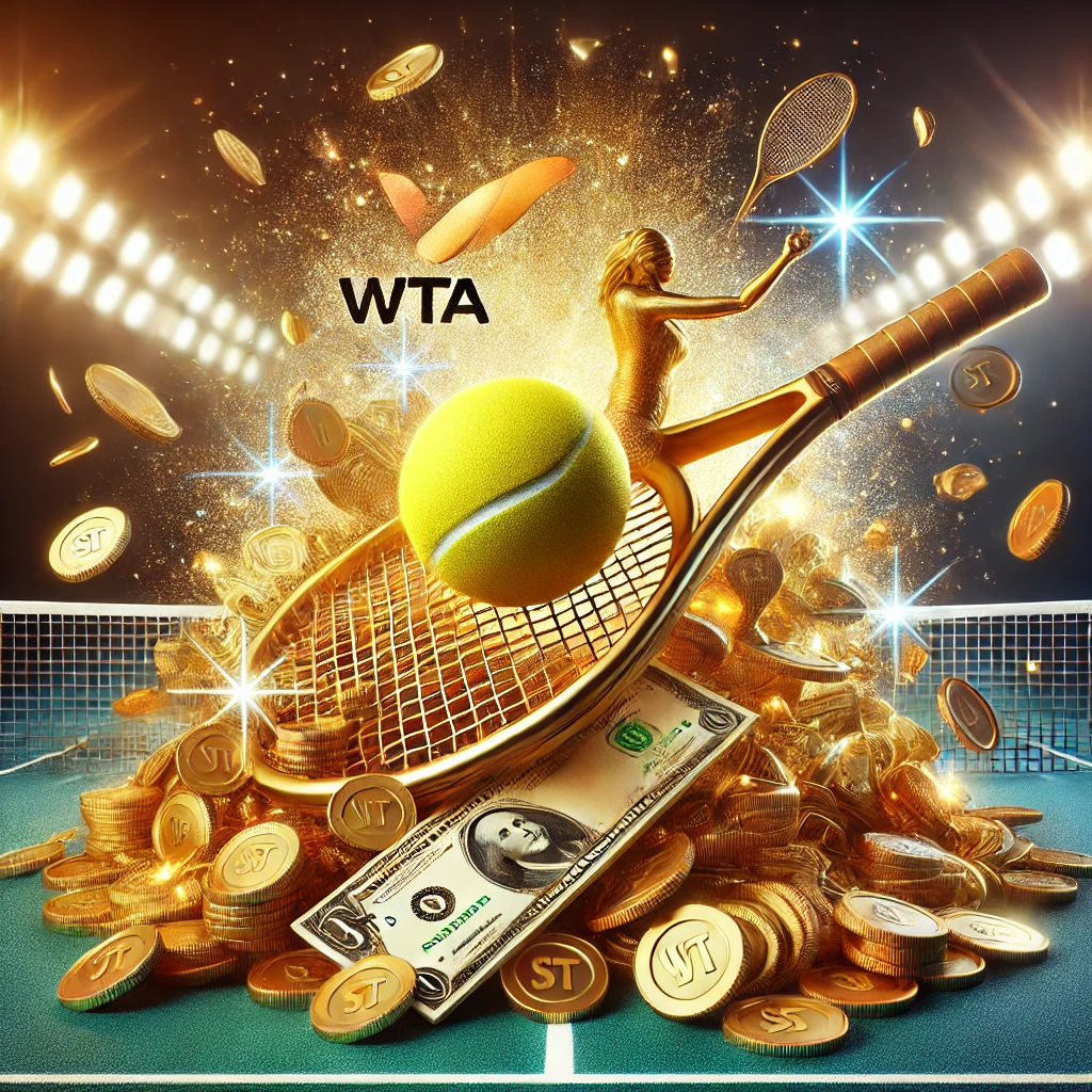 Artistic impression of WTA tennis prize money created by DALL·E on 2024-12-06