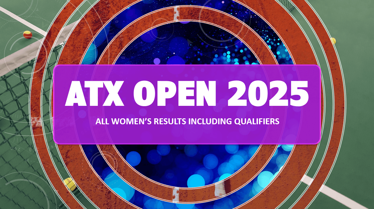 2025 WTA ATX Open results template featuring all women’s singles and qualifiers match results in a visually optimized format
