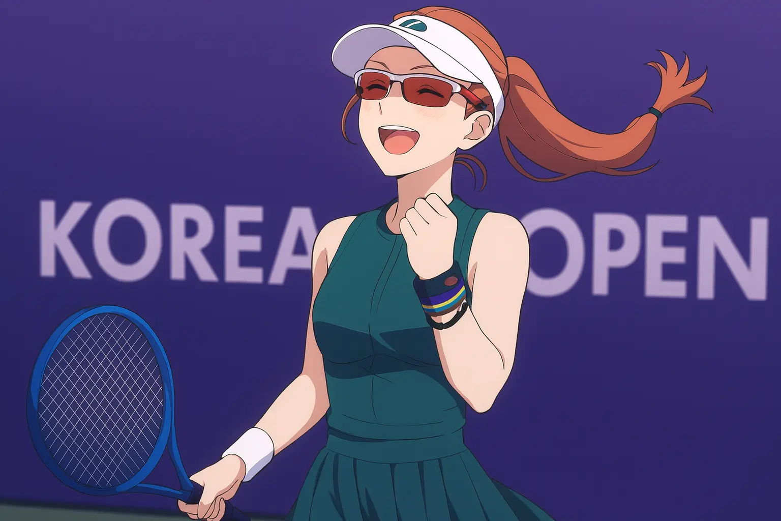 Maya Joint celebrates after winning her first-round match at the Korea Open 2025 in Seoul.