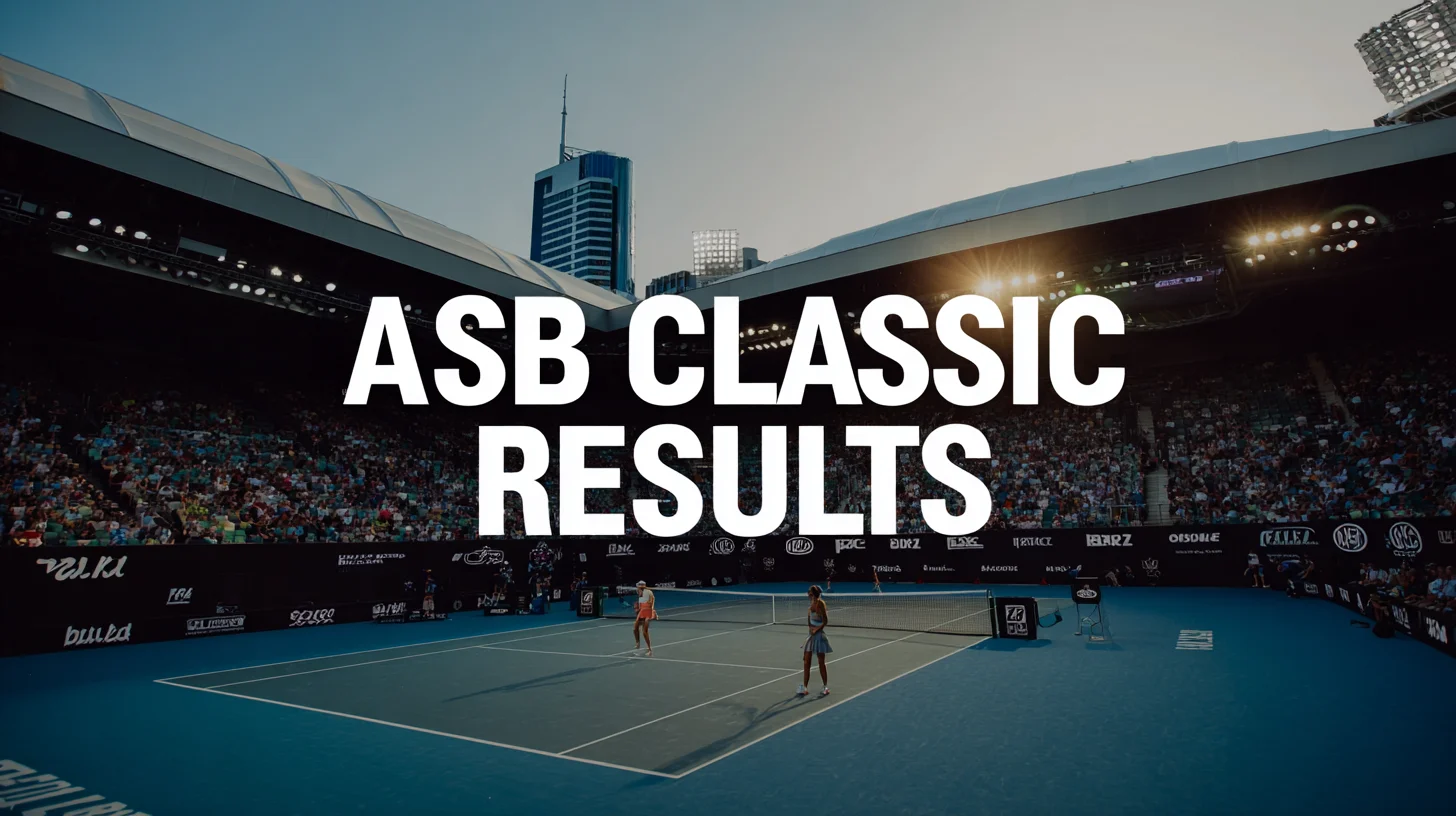 ASB Classic 2026 results featured image showing a women’s tennis hard-court match in Auckland