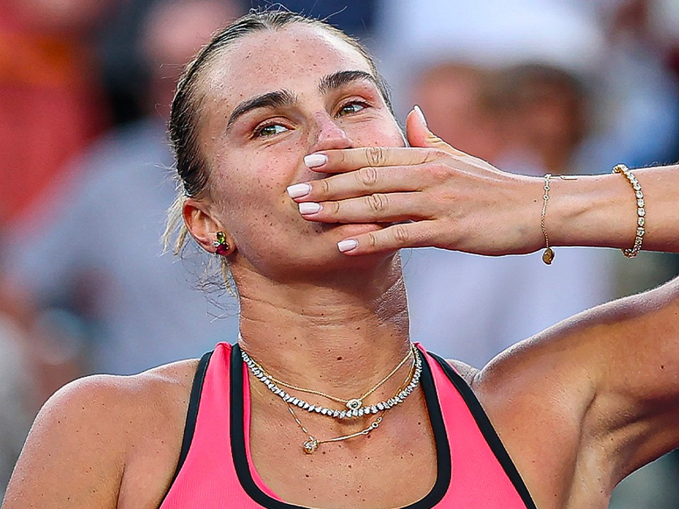Aryna Sabalenka celebrates winning the 2026 Miami Open Semifinal after defeating Elena Rybakina with a dominant performance