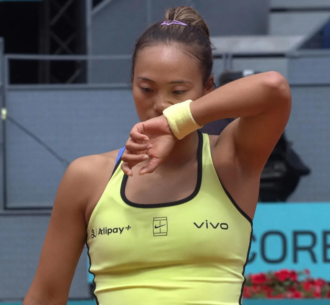 Qinwen Zheng during her Madrid Open 2026 match as she reaches the third round of the tournament