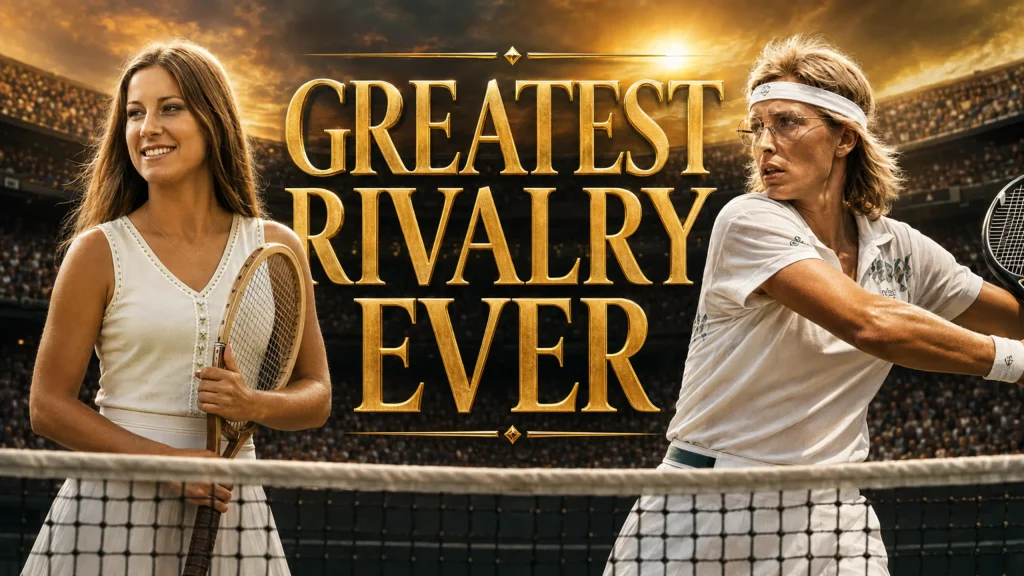 Chris Evert and Martina Navratilova facing off in the greatest sports rivalry ever in women’s tennis