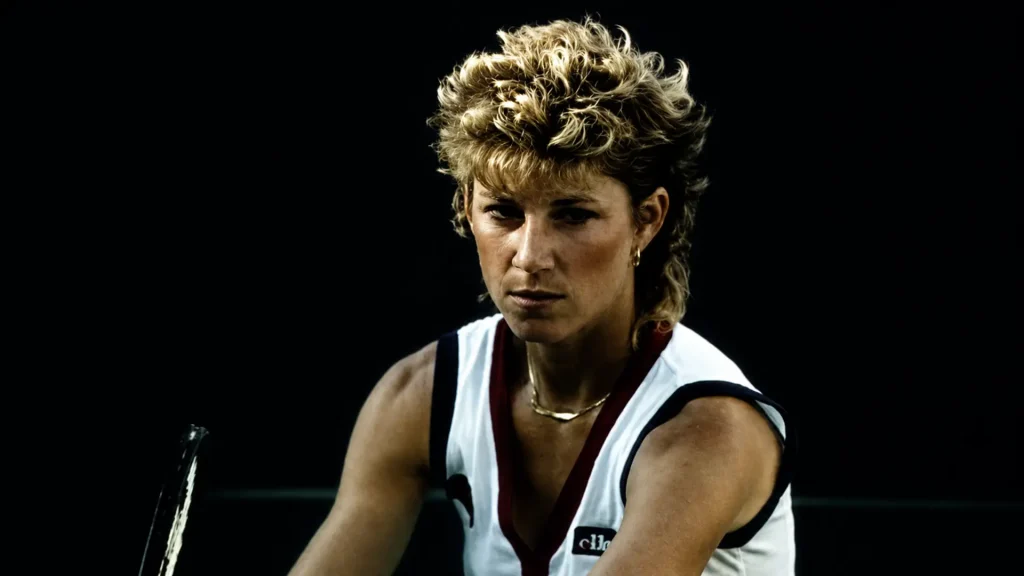 Chris Evert competes during her ninth appearance in the final at the US Open 1984