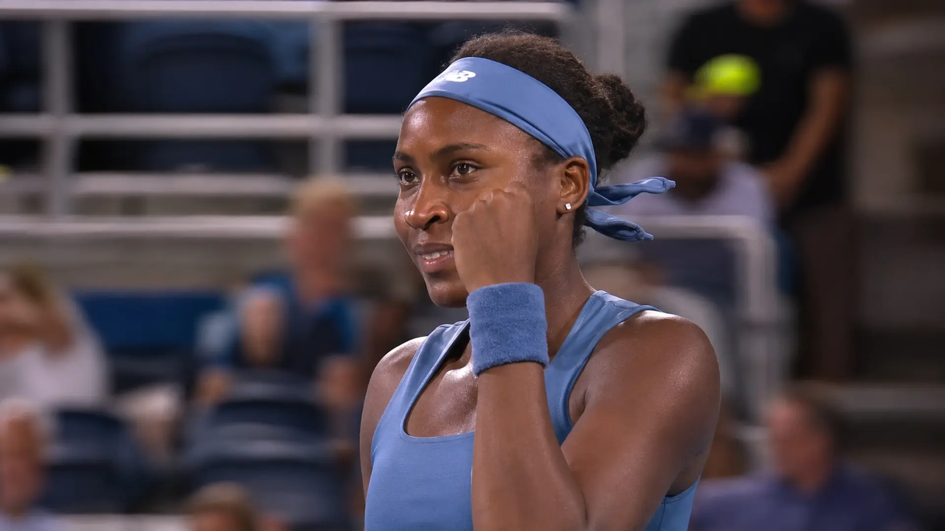 Coco Gauff celebrates after reaching the semifinals at the 2026 Cincinnati Open