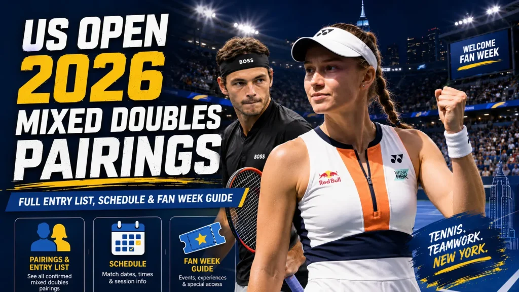 Elena Rybakina and Taylor Fritz headline the US Open 2026 Mixed Doubles field alongside other top tennis stars.
