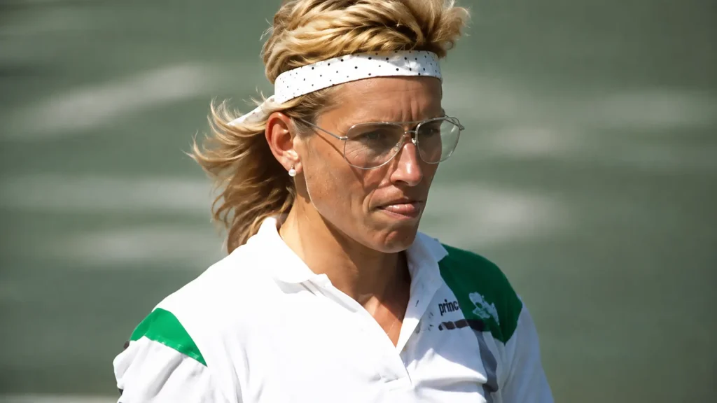 Martina Navratilova after facing Chris Evert in the 1988 Houston final