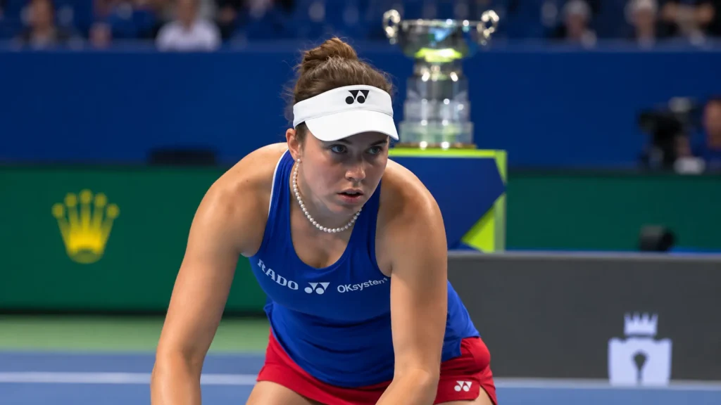 Czechia’s Linda Noskova competes during the 2026 Billie Jean King Cup Finals