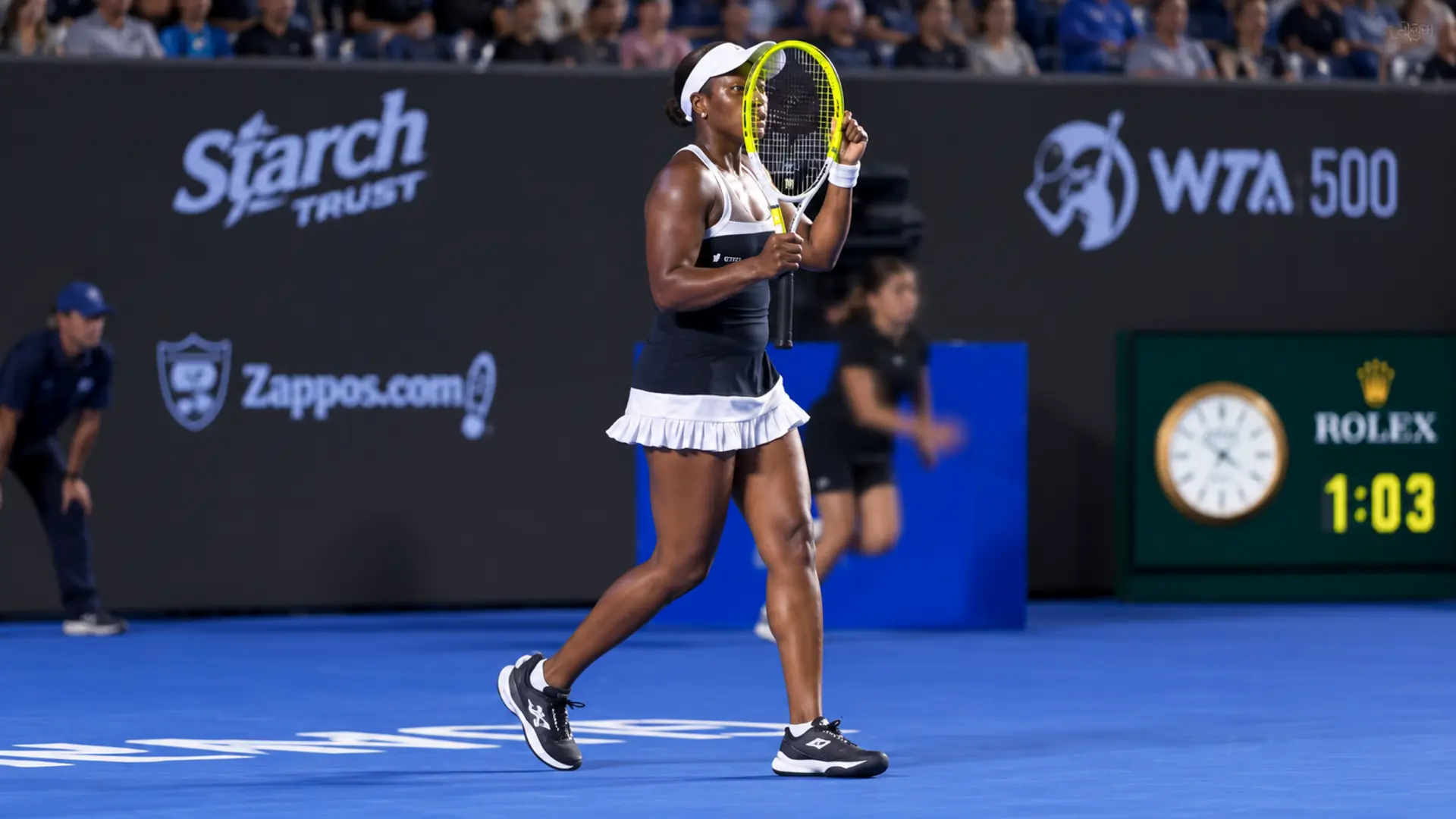 Sloane Stephens competes during the 2026 Guadalajara Open in Mexico