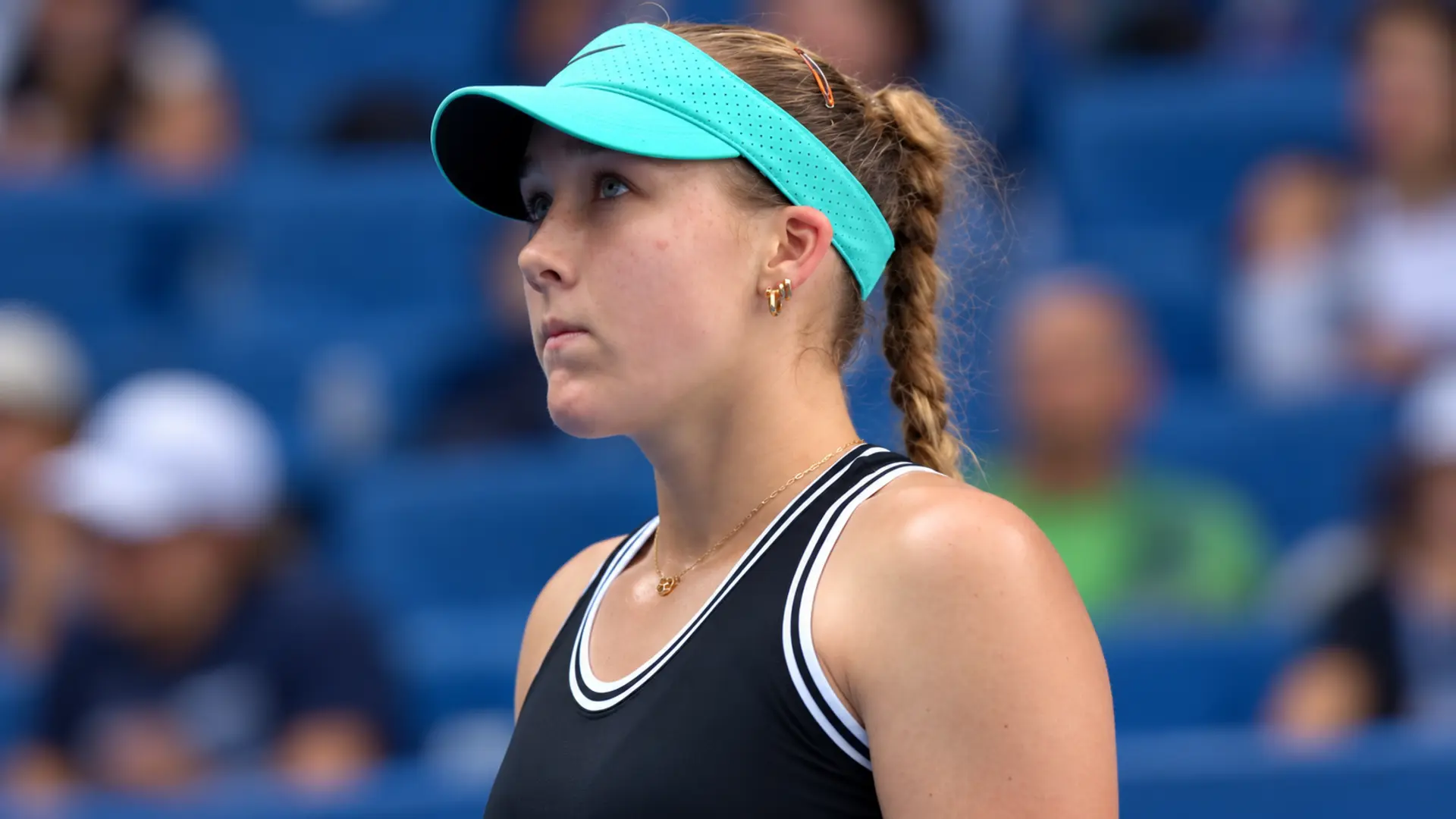 Mirra Andreeva celebrates after completing the first comeback double-bagel victory of her career at the 2026 China Open